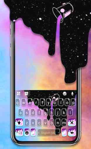 Galaxy Color Drip Keyboard Theme 1
