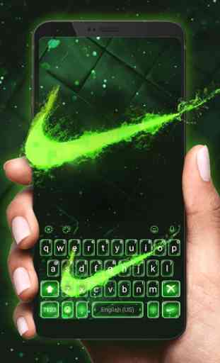 Green Neon Check Keyboard Theme 1