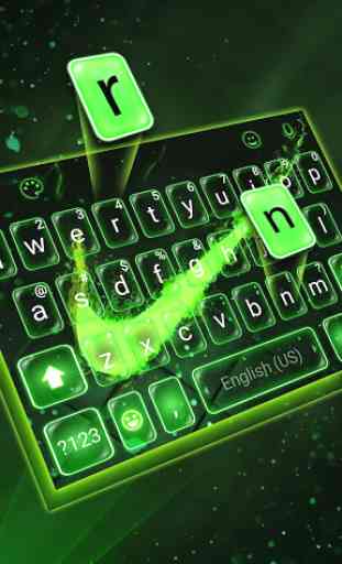 Green Neon Check Keyboard Theme 2