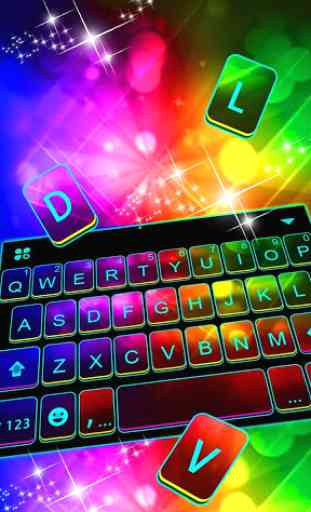 Neon Color 3d Keyboard Theme 1