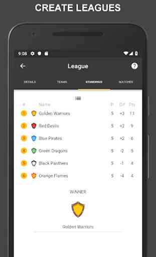 Winner - Tournament Maker App, League Manager 2