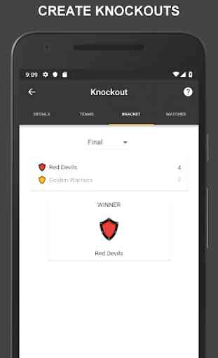 Winner - Tournament Maker App, League Manager 3