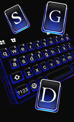 Blue Black Keyboard Theme 2