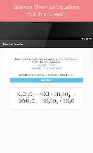 Chemical Balancer – Chemical Equation Balancer 3