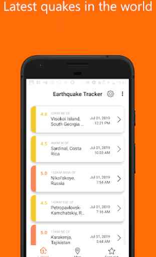 Earthquake Tracker - Latest quake & Map 1