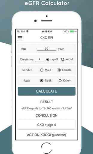 eGFR Calculator for kidney 1