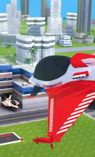 Flying Ambulance Air Jet Transform Robot Games 4