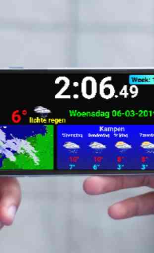 Full screen digital clock with weather station 1