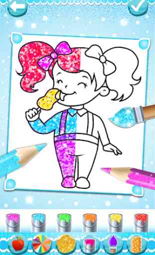 Glitter Ice Cream Coloring For Kids 3