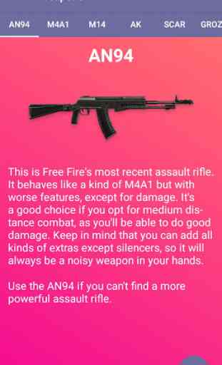 Guide For Free Fire - Diamonds & Weapons 2