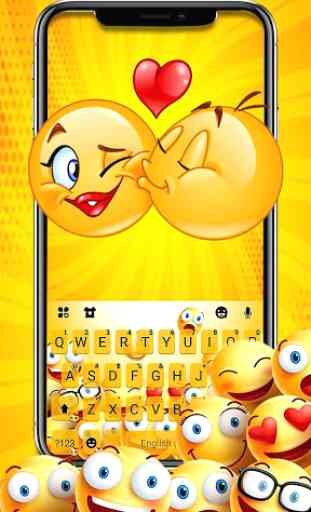 Love Emoji Party Keyboard Theme 1