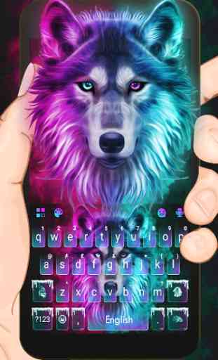 Neon Wolf New Keyboard Theme 1