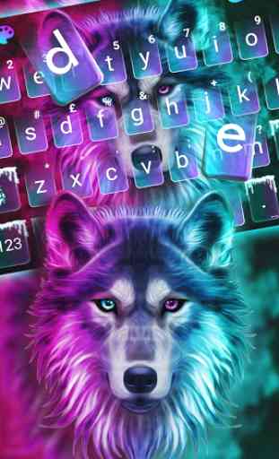 Neon Wolf New Keyboard Theme 2