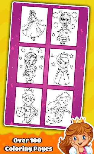Princess Coloring Book for Kids & Girls  2
