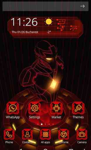 Red Iron Hero 3D Theme 2