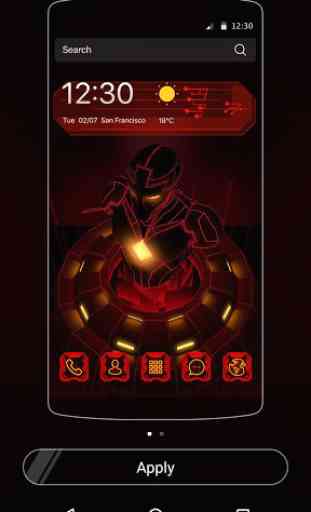 Red Iron Hero 3D Theme 3