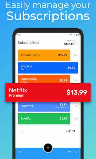 Subscriptions - Manage your regular expenses 1