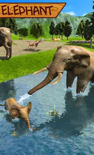 Wild Elephant Family Simulator 3