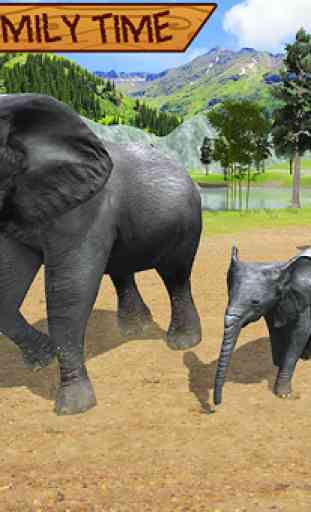 Wild Elephant Family Simulator 4