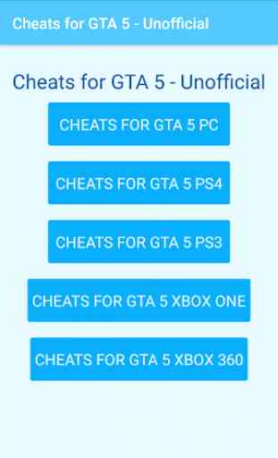 Cheats for GTA 5 - Unofficial 1