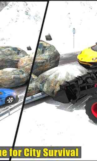 Clean Road 3D Snow Heavy Excavator Crane Rescue 3