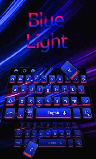 Cool Blue Red Light Keyboard 2