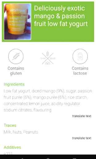 Live Well - Food Scanner (Gluten, Lactose) 2