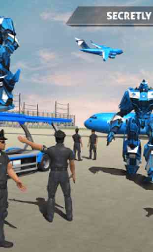 US Police Robot Car Game – Police Plane Transport 2