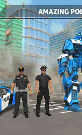 US Police Robot Car Game – Police Plane Transport 3