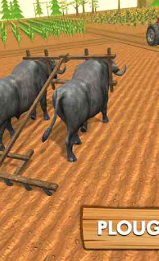 Village Plow Farming Expert:Bull Farmers Simulator 1