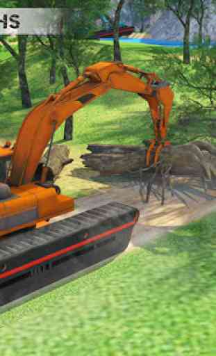 Water Surfer Excavator Crane 3D: Construction Site 2
