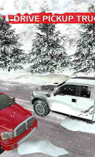 Winter Snow Pickup Truck: Gigantic Cold Hill Drive 2