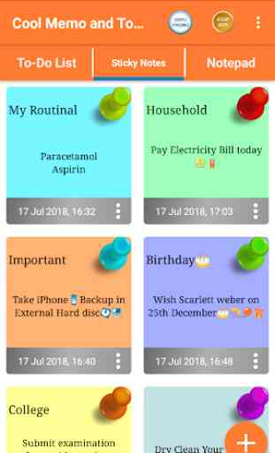 Cool Memo & To Do Tasks Colourful Reminder Notes 2