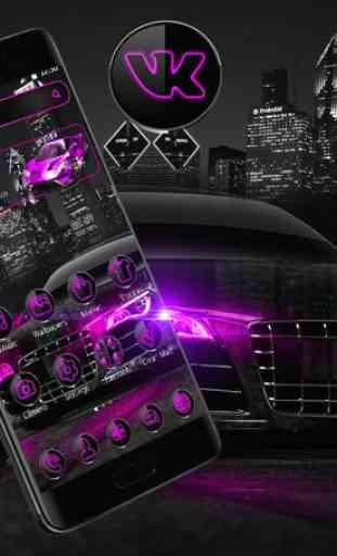Dark Purple Black Car Launcher Theme  3