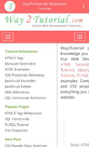 HTML, CSS, JS, jQuery, XML, SQL, PLSQL Tutorials 3