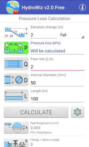 HydroWiz - Pipe Flow Hydraulic Calculations (FREE) 1