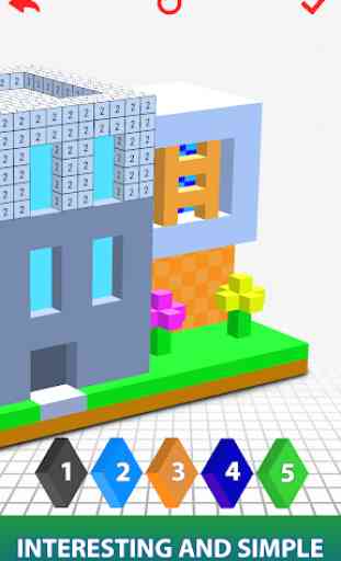 Modern Houses 3D Color by Number - Voxel Colouring 4