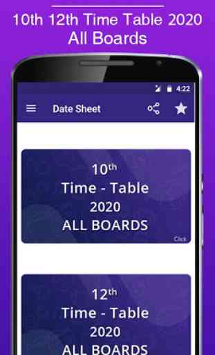 10th 12th Time Table 2020 All Boards, Date Sheet 2