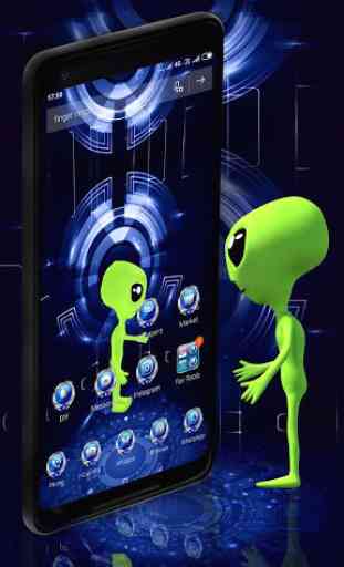 3D Alien UFO Launcher Theme 2