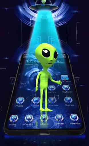 3D Alien UFO Launcher Theme 3