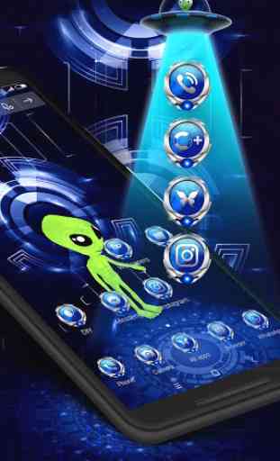 3D Alien UFO Launcher Theme 4
