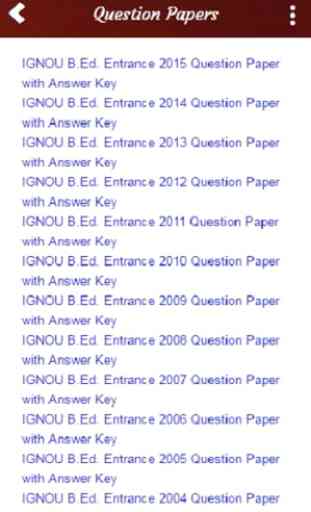 B.Ed. Exam (Entrance) IGNOU Solved Papers 2