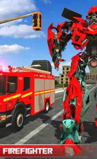 Fire Truck Real Robot Transformation: Robot Wars 1