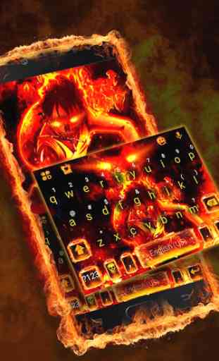 Flaming Fire Battle Keyboard Theme 1