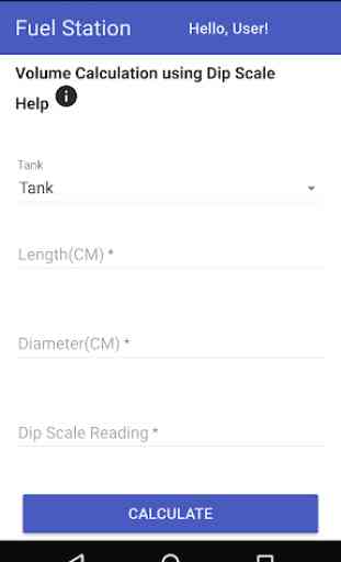 Fuel Tank volume calculation using dip scale 3