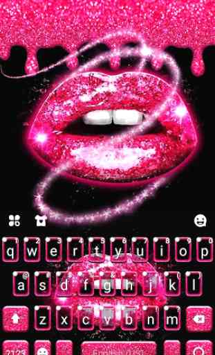 Glitter Drop Sexy Lips Keyboard Theme 1