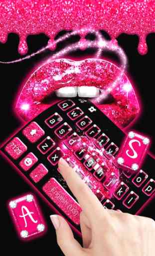 Glitter Drop Sexy Lips Keyboard Theme 2