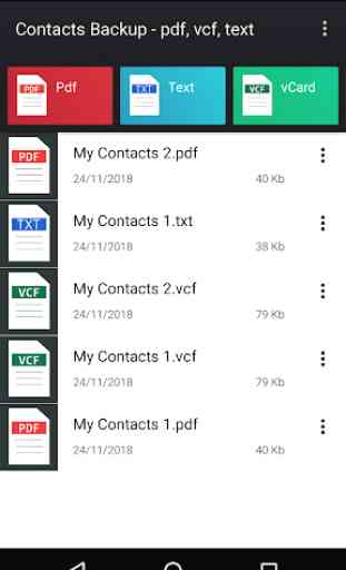 Contacts to pdf, vcf, text 3