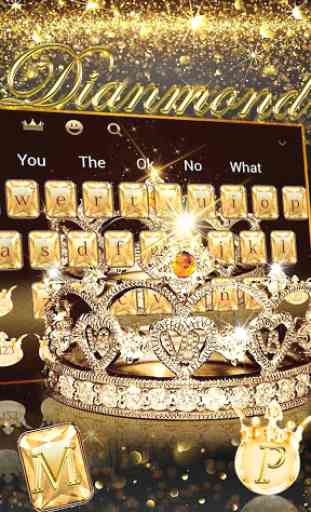 Gold diamond crown Keyboard Theme 2