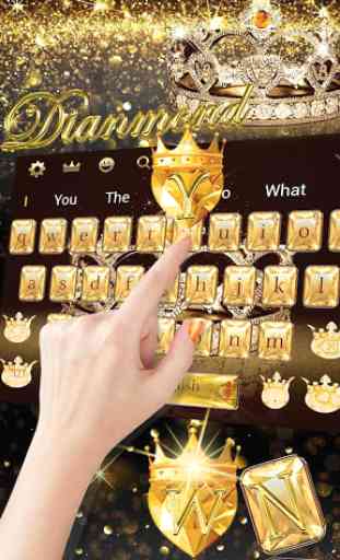 Gold diamond crown Keyboard Theme 3